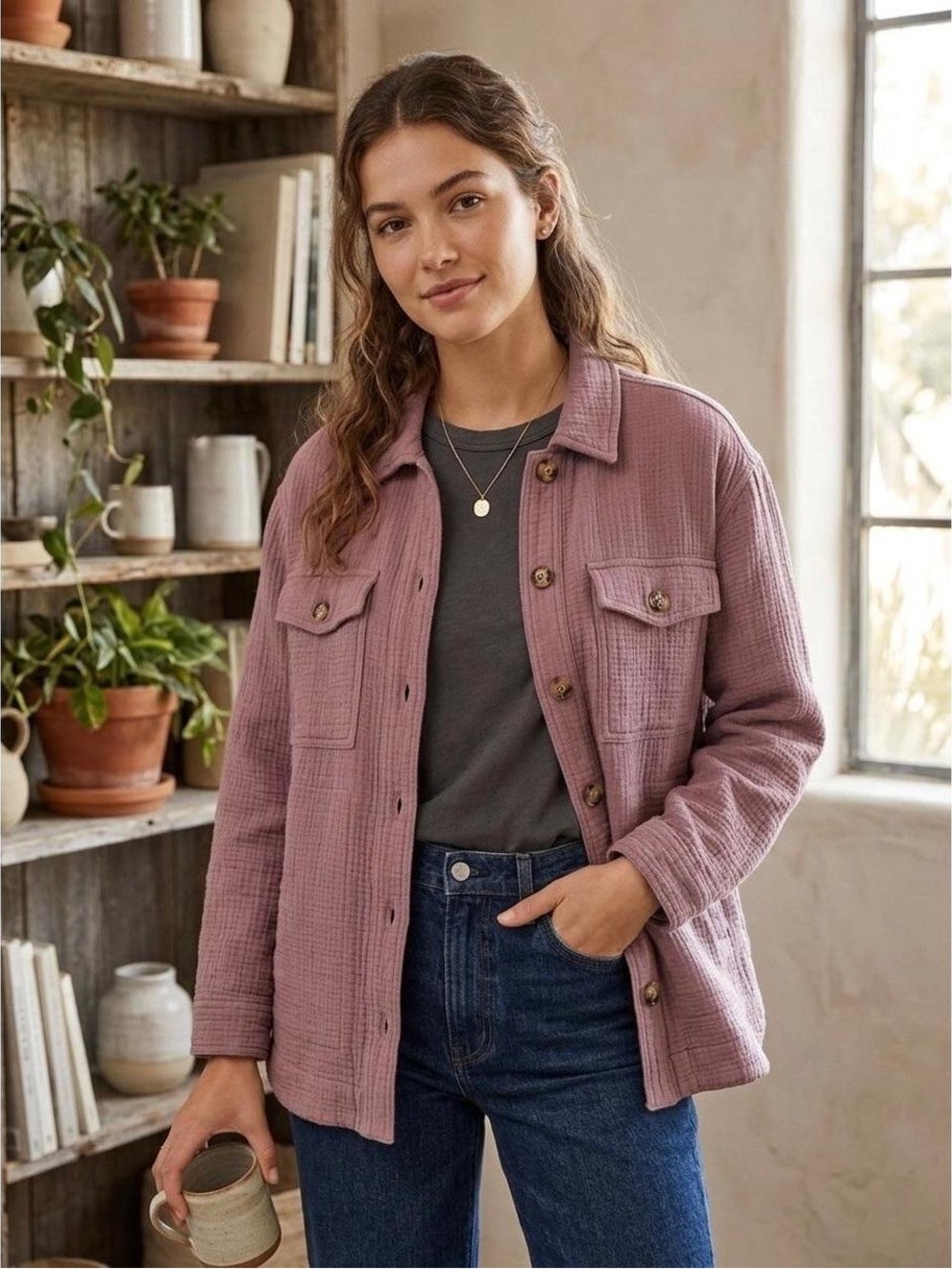 Madewell Gauze button down in purple